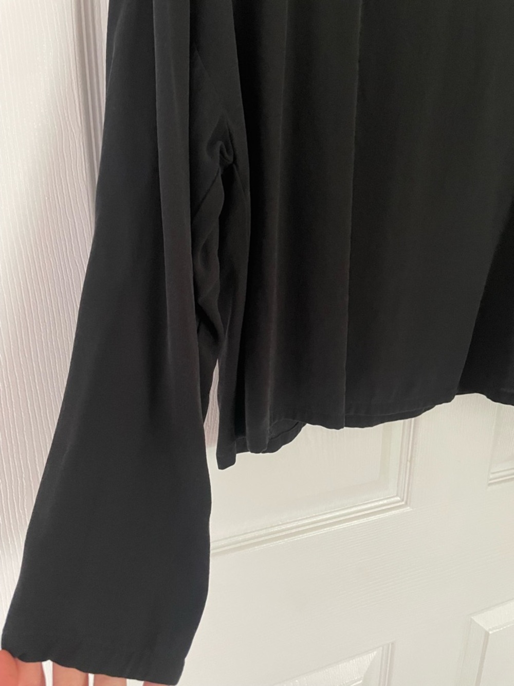 Eileen Fisher Black Long-Sleeve Silk top Small Petite - Picture 2 of 5